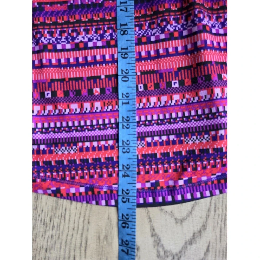 Nike Pro Dri-Fit Pullover 1/2 Zip Up Womens Pink Purple Geometric Top Small
